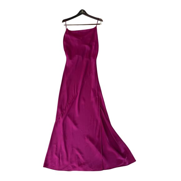 Theory Electric Pink Drape Back Silk Slip Dress | Size 6 | New With Tags - Picture 5 of 9